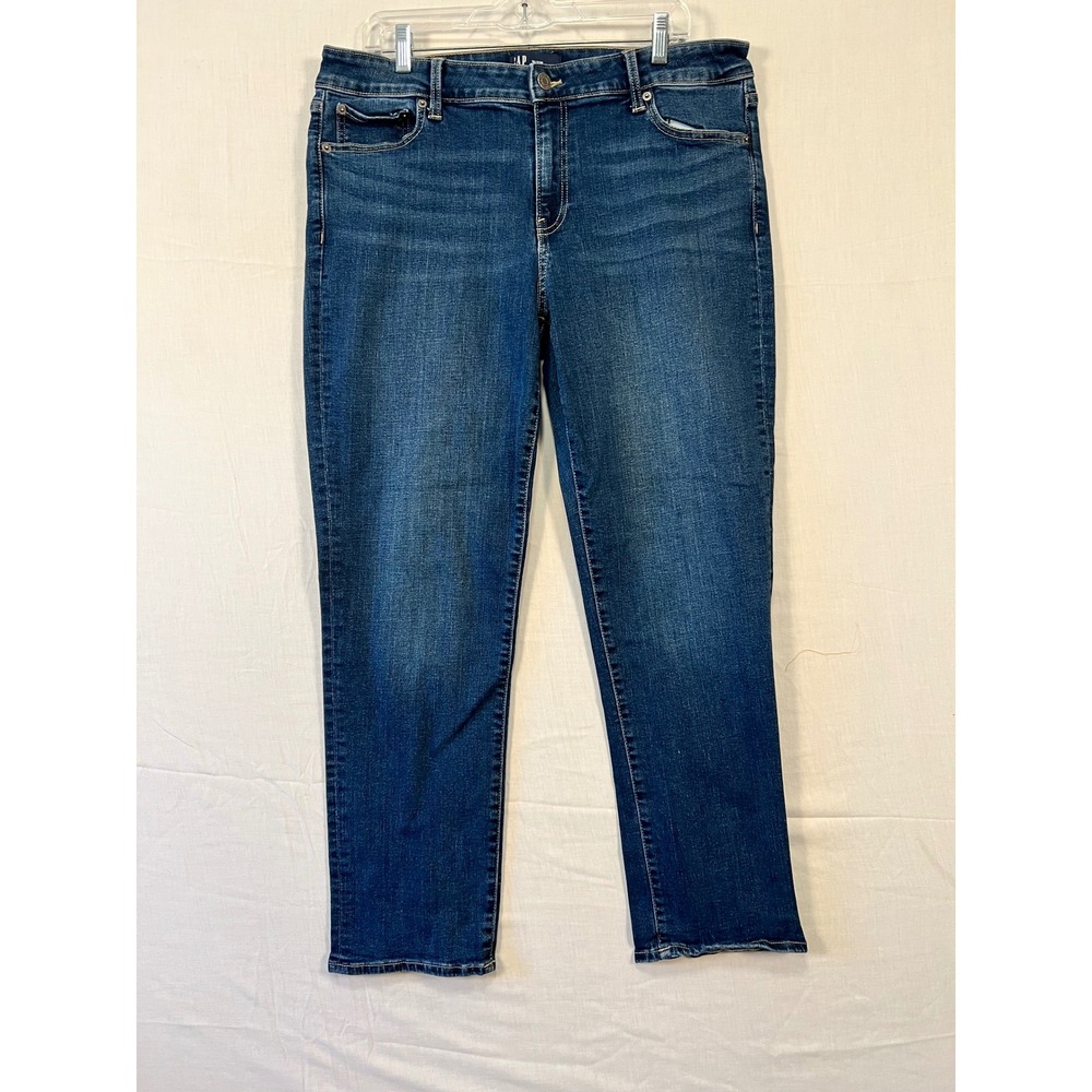 Gap Classic Straight Leg Jeans Blue Medium Wash 16/33R Stretch Denim